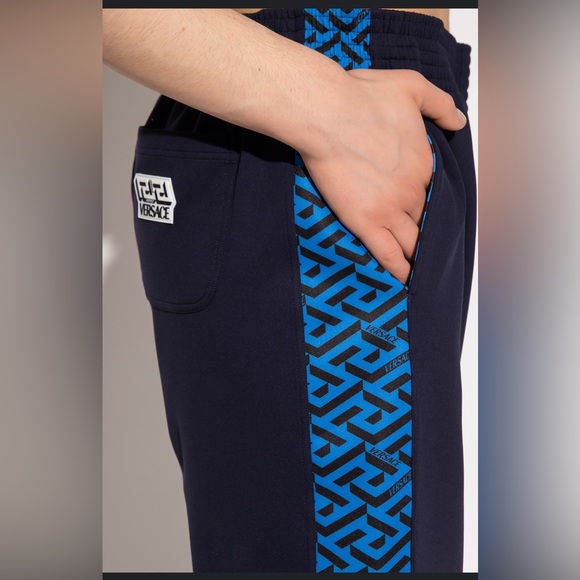 NWT Versace Greca BlueNavy + Sapphire Joggers - Picture 6 of 10
